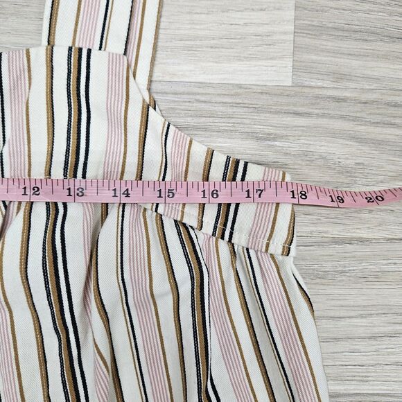 OLD NAVY Womens Pink Cream Stripe Wide Strap Stripe Button Cotton Blouse Medium - Picture 5 of 7